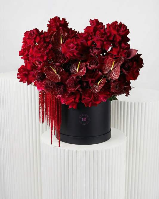 Crimson Luxe Bloom - BB Flowers UAE